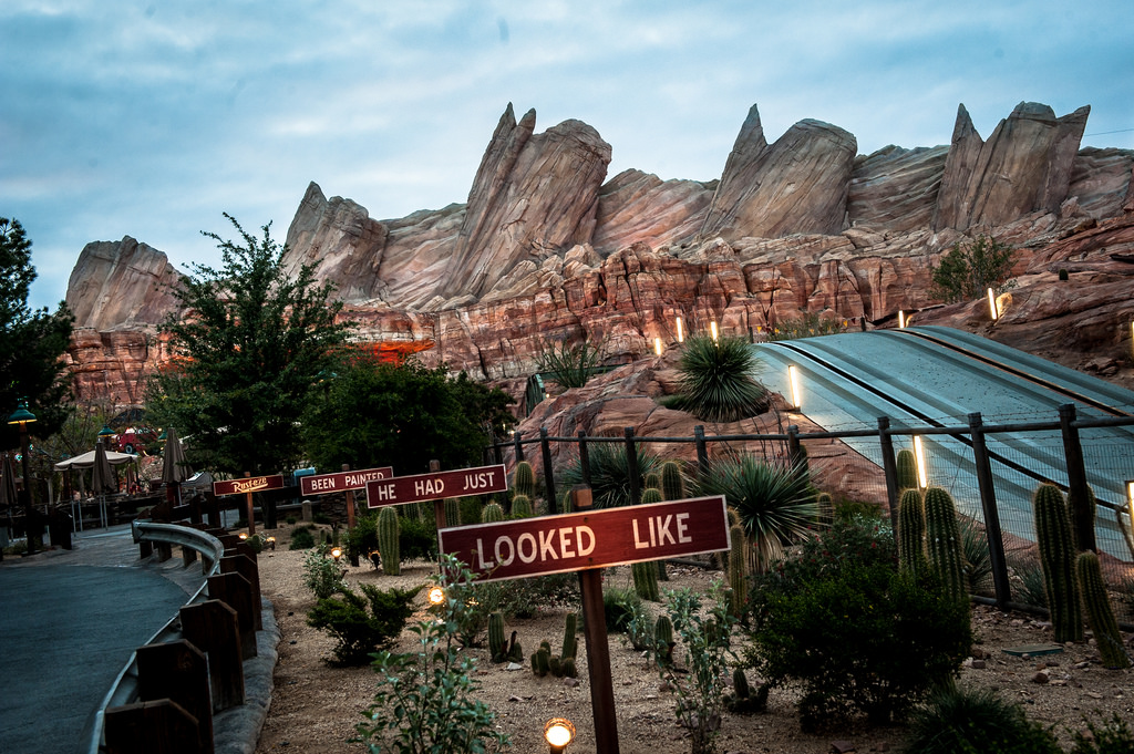 The mountain range in Cars Land