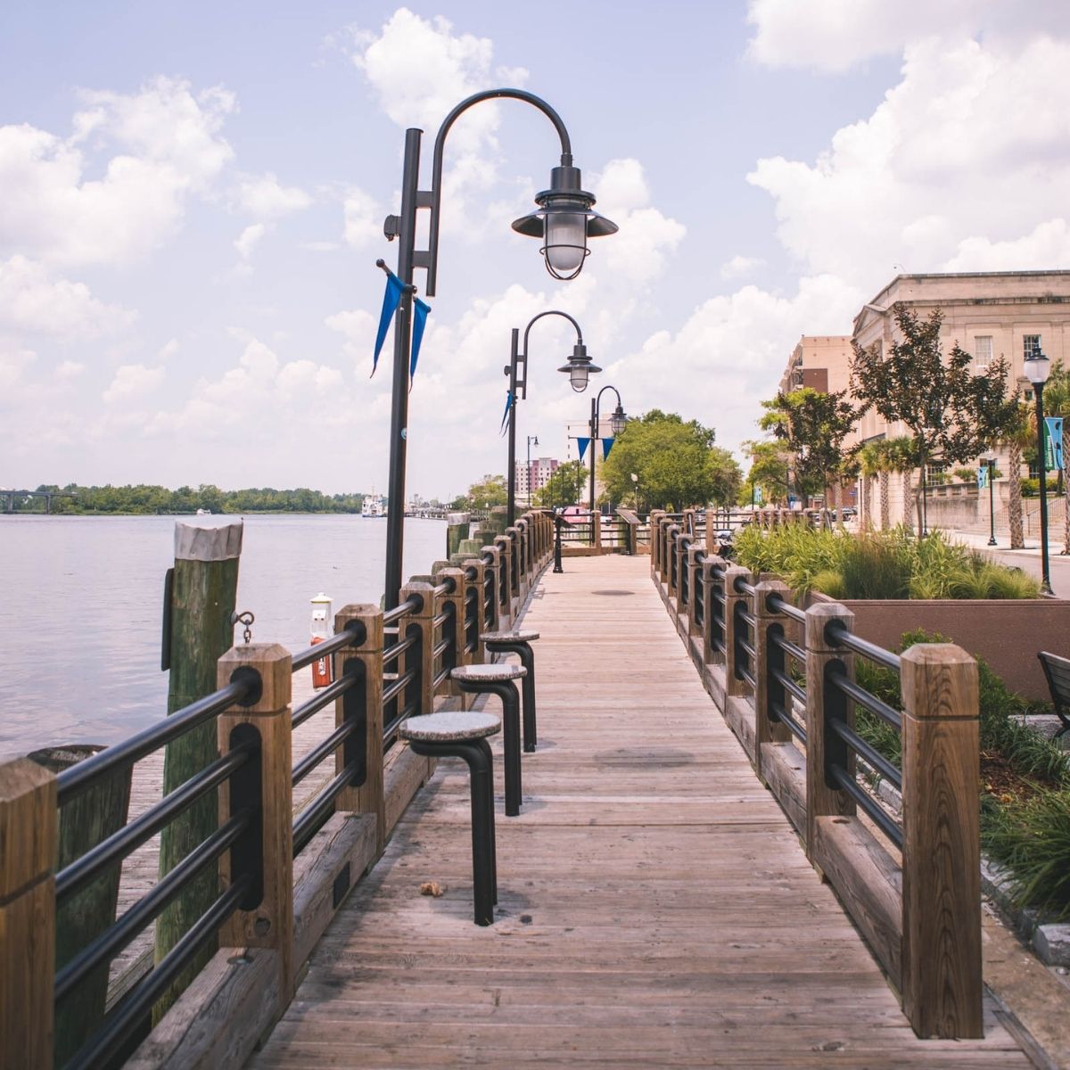 The boardwalk in Wilmington, North Carolina.