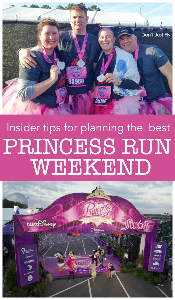 This team of four friends wearing hot pink tutus ran the runDisney Princess 10K for St. Jude Children's Research Hospital