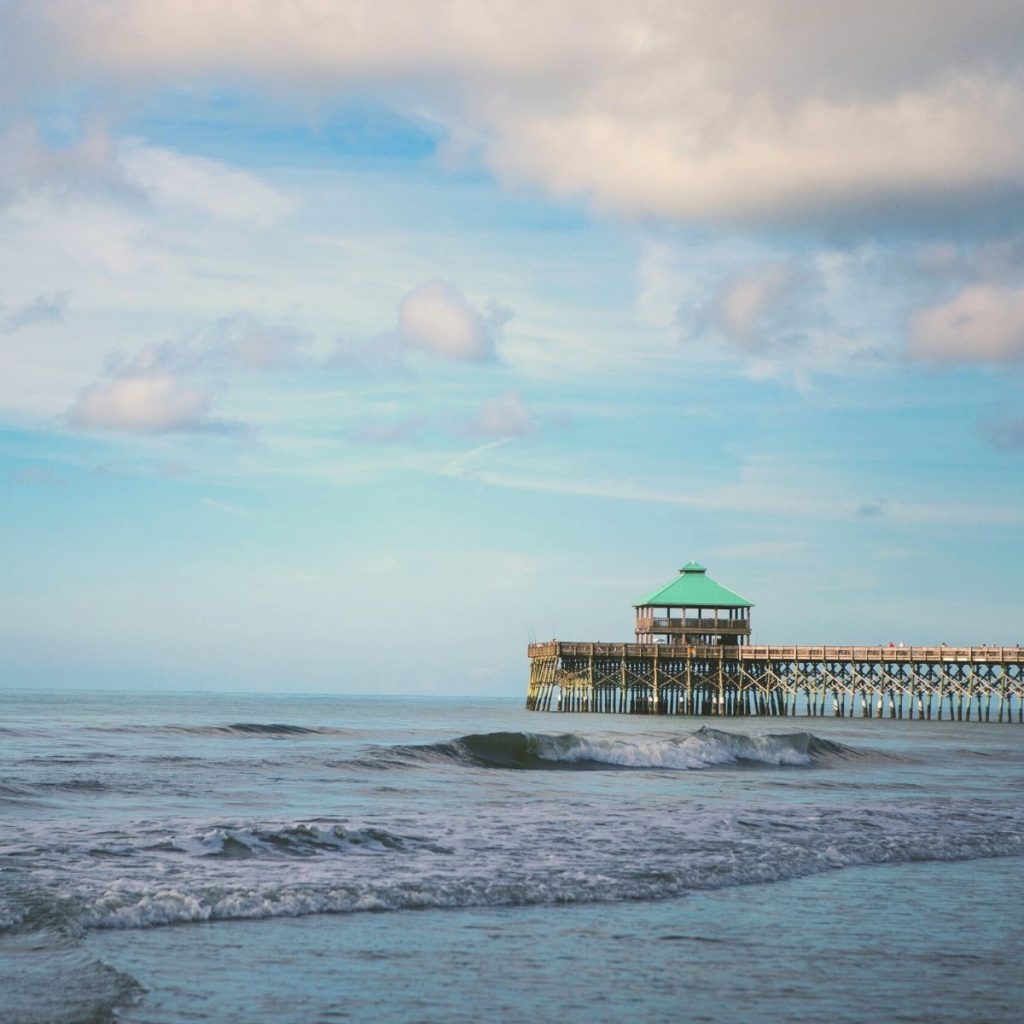 A DSLR photo of Folly Beach pier