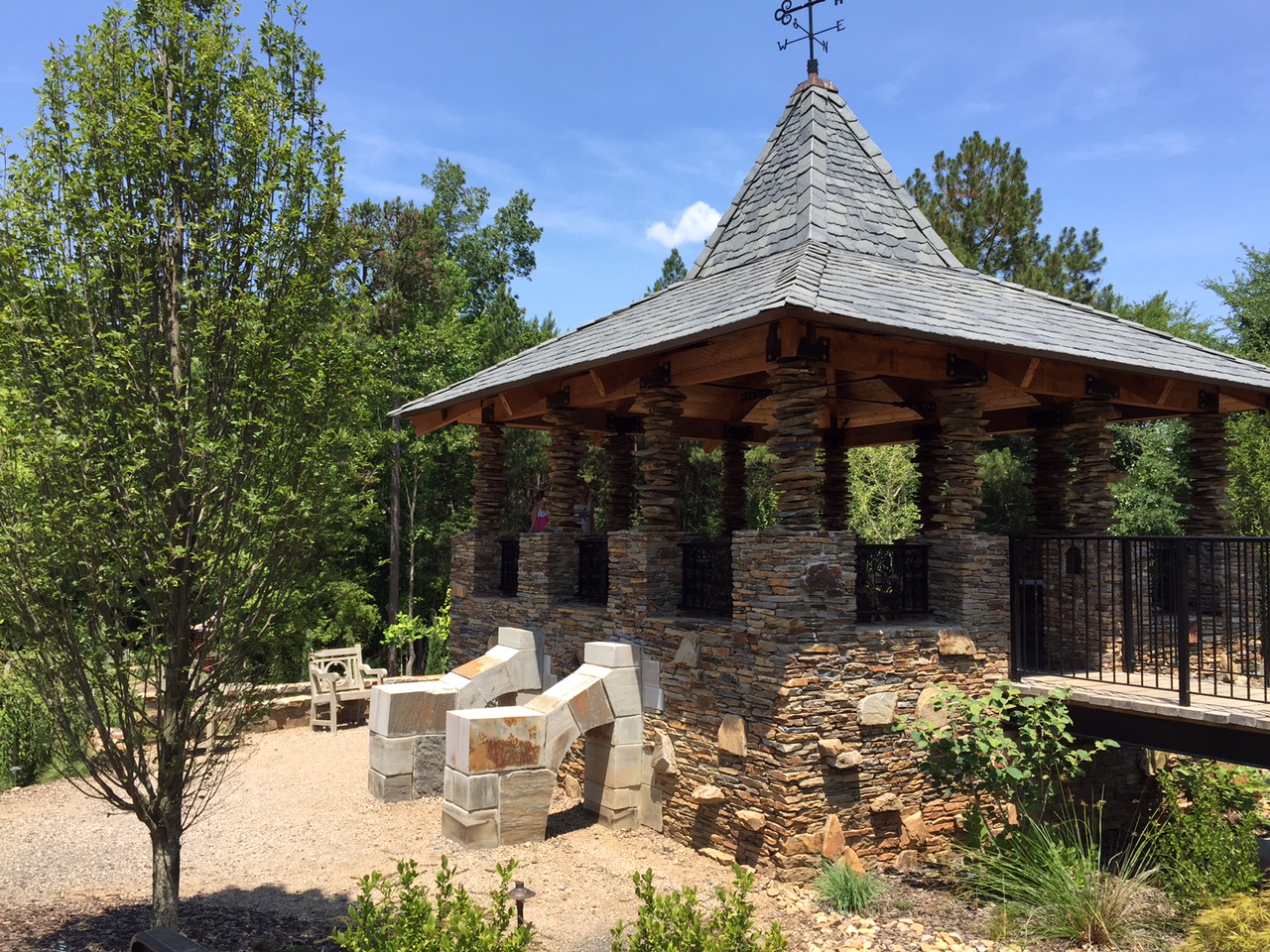 A shady spot at the gardens. 