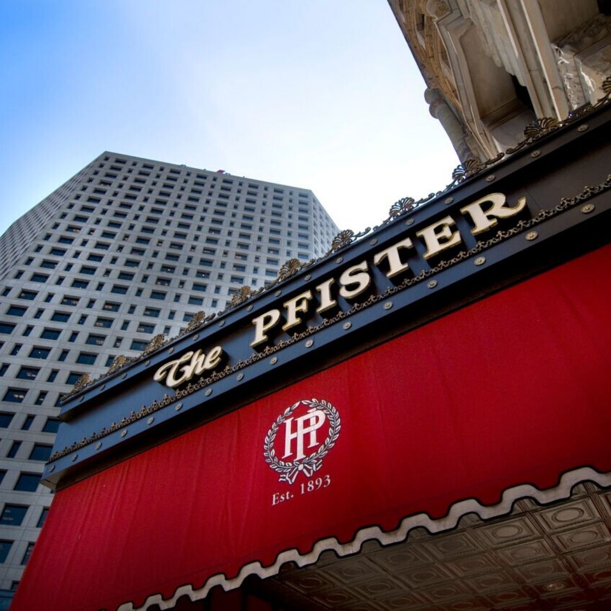 The outside of The Pfister Hotel.