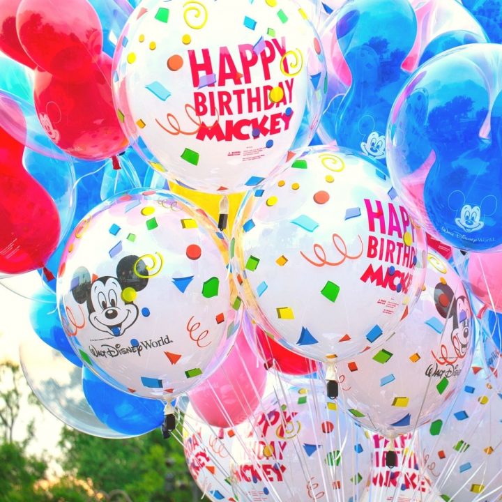 A cluster of balloons from Disneyland.