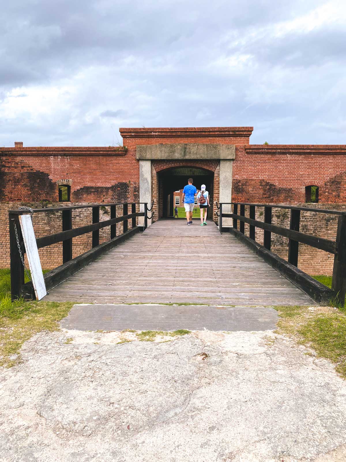 The bridge crossing over into the historical part of the Fort Clinch State Park in Amelia Island.