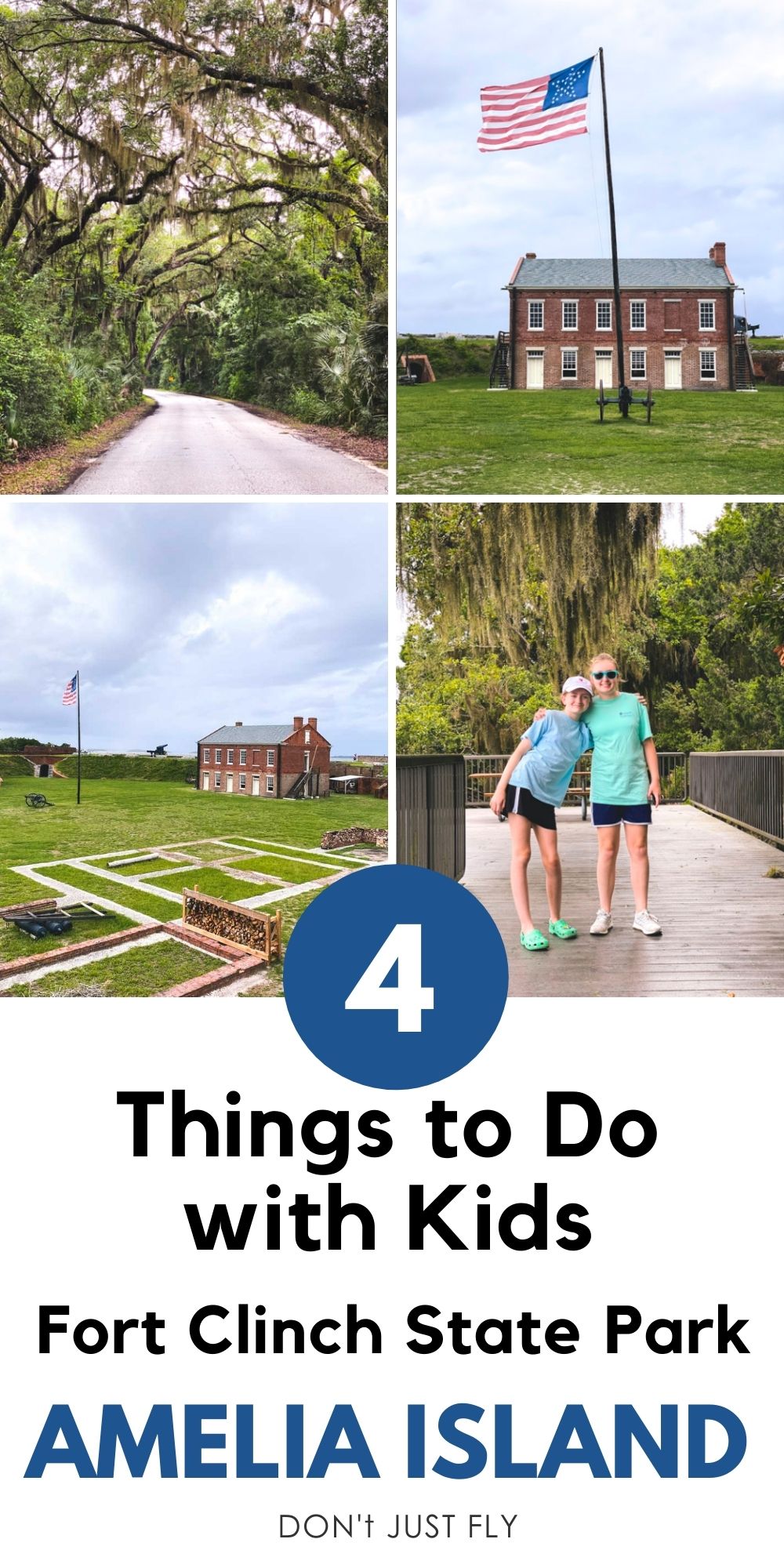 A photo collage shows several scenes from Fort Clinch State Park.