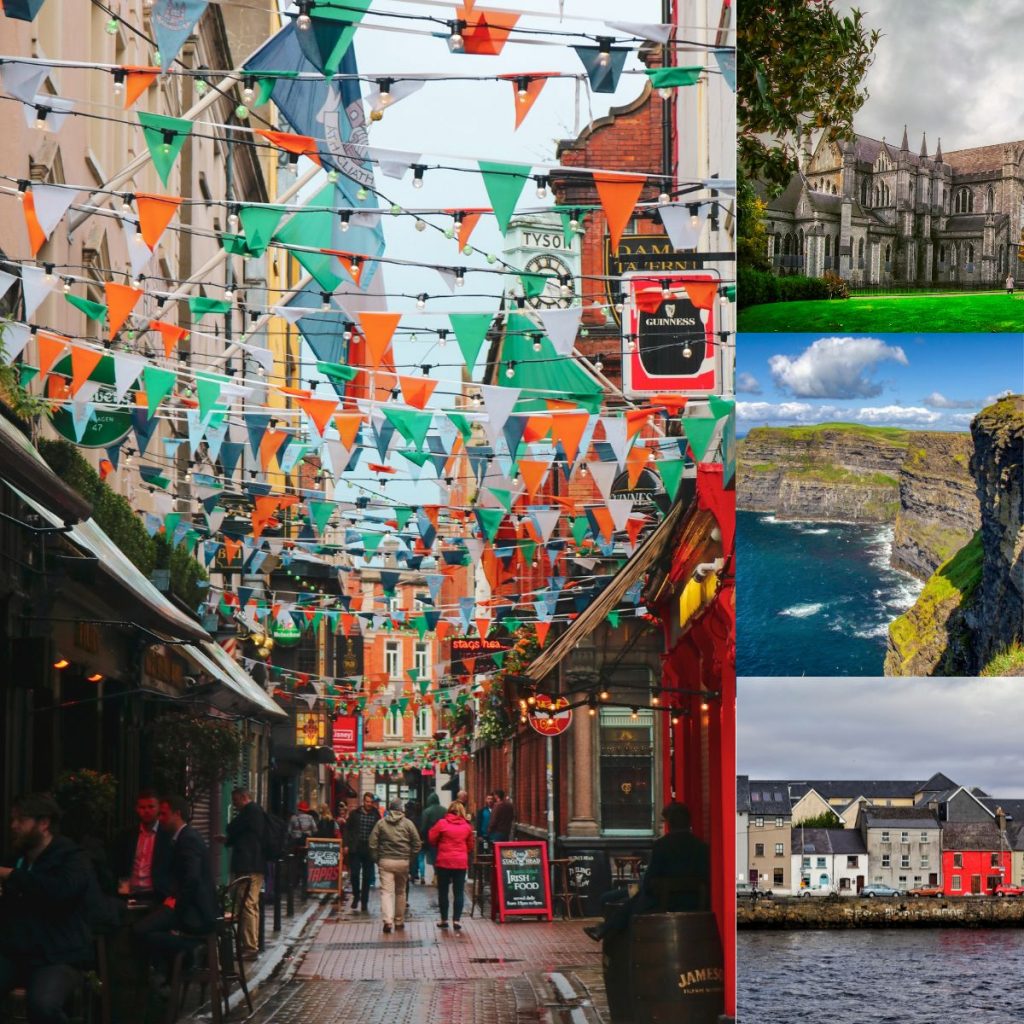 A photo collage shows some of the places to see in Ireland.