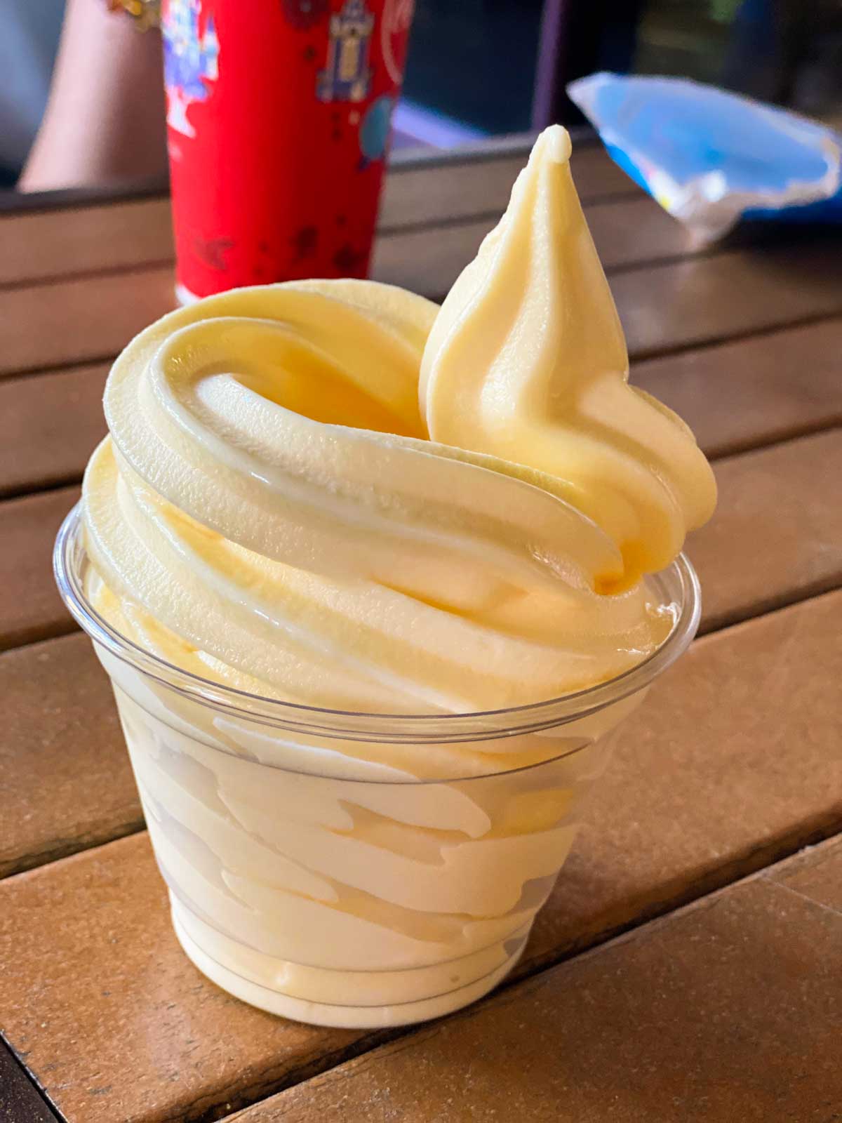 A simple Dole whip has a rum addition to the cup.