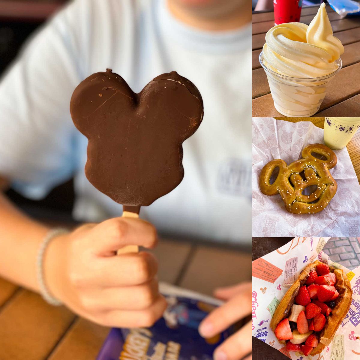 A collage shows 4 of the best Disney treats to eat.