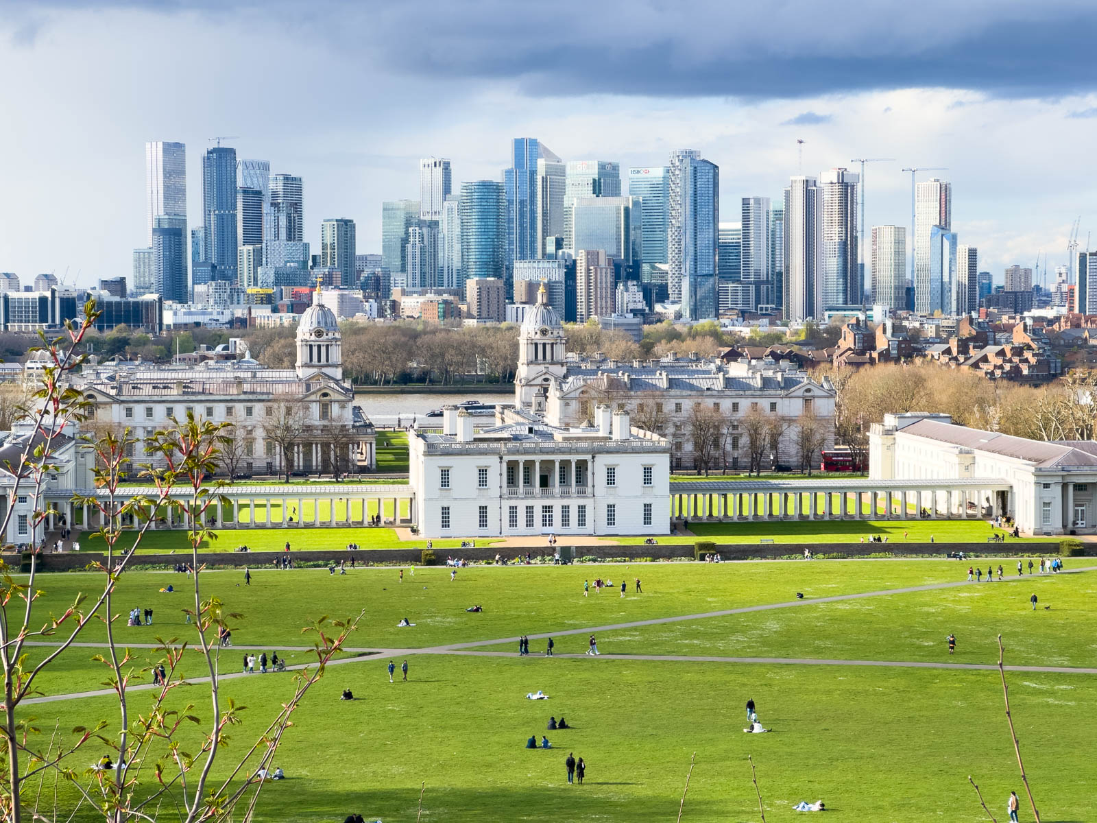 The London city skyline as seen from Greenwich.