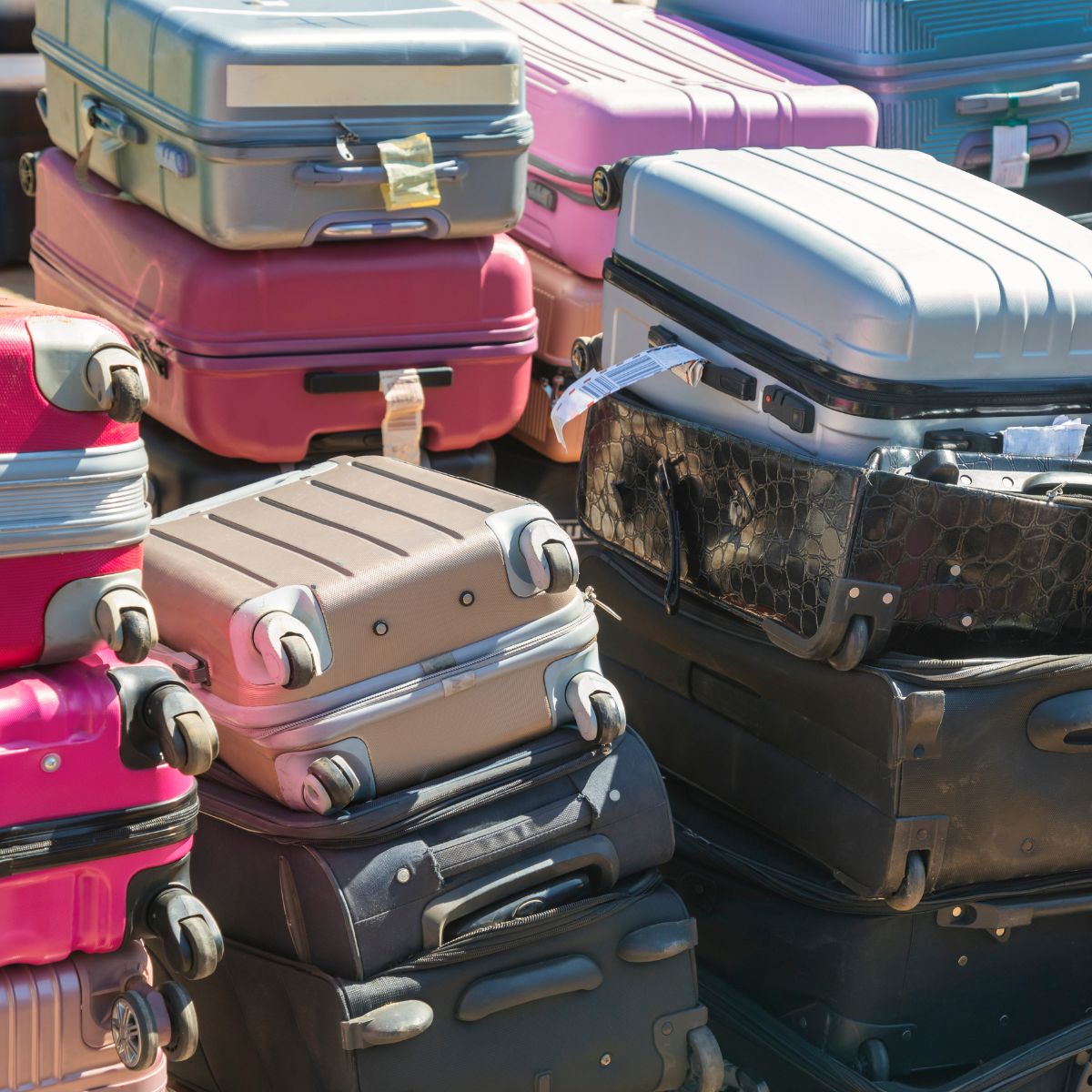 A pile of suitcases.