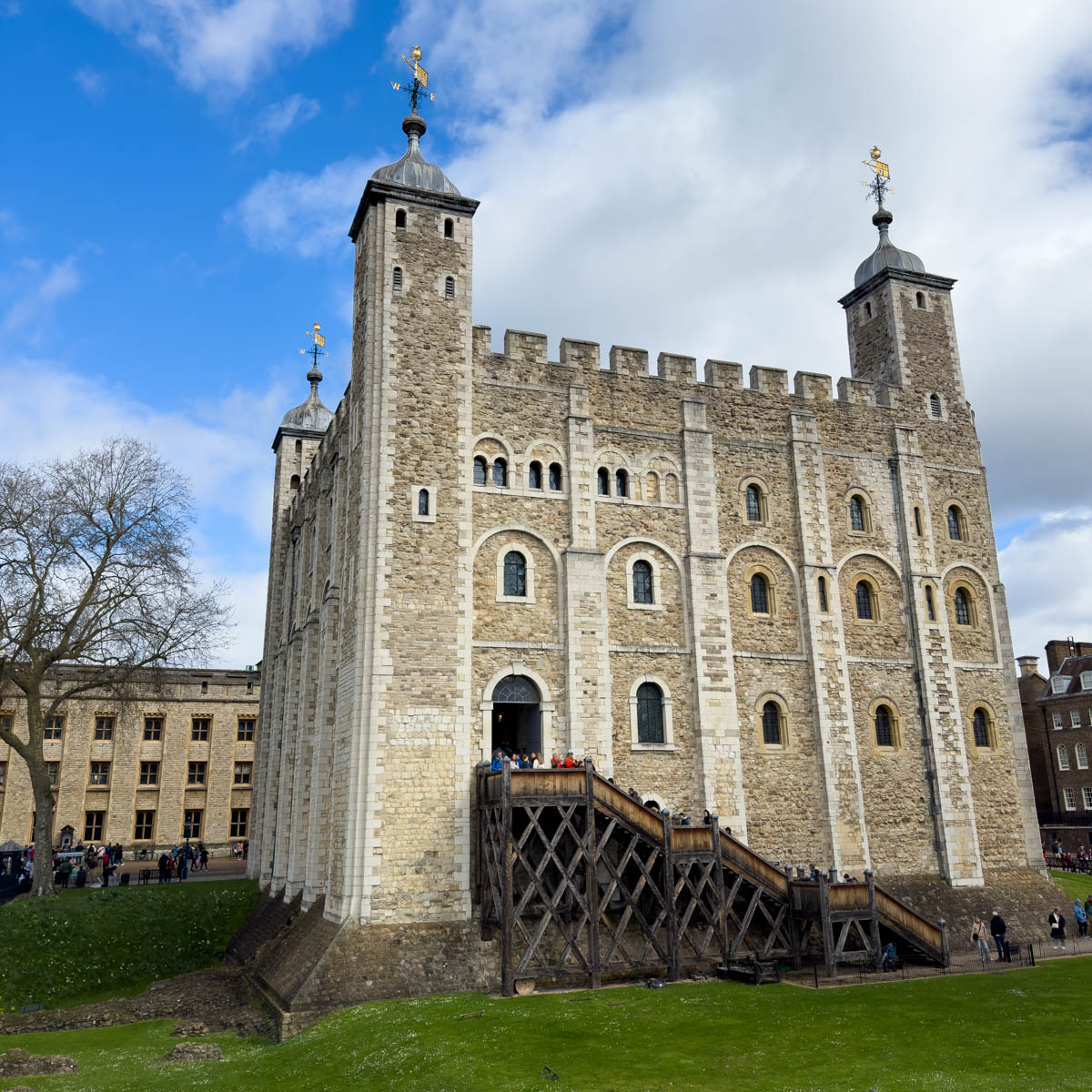 The White Tower within the Tower of London museum.