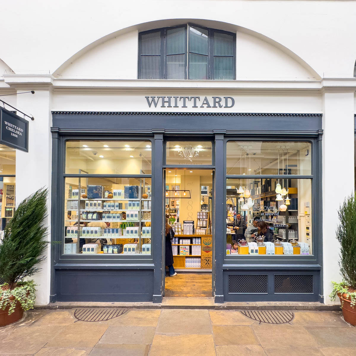 The outside of the Whittard tea shop in Covent Garden