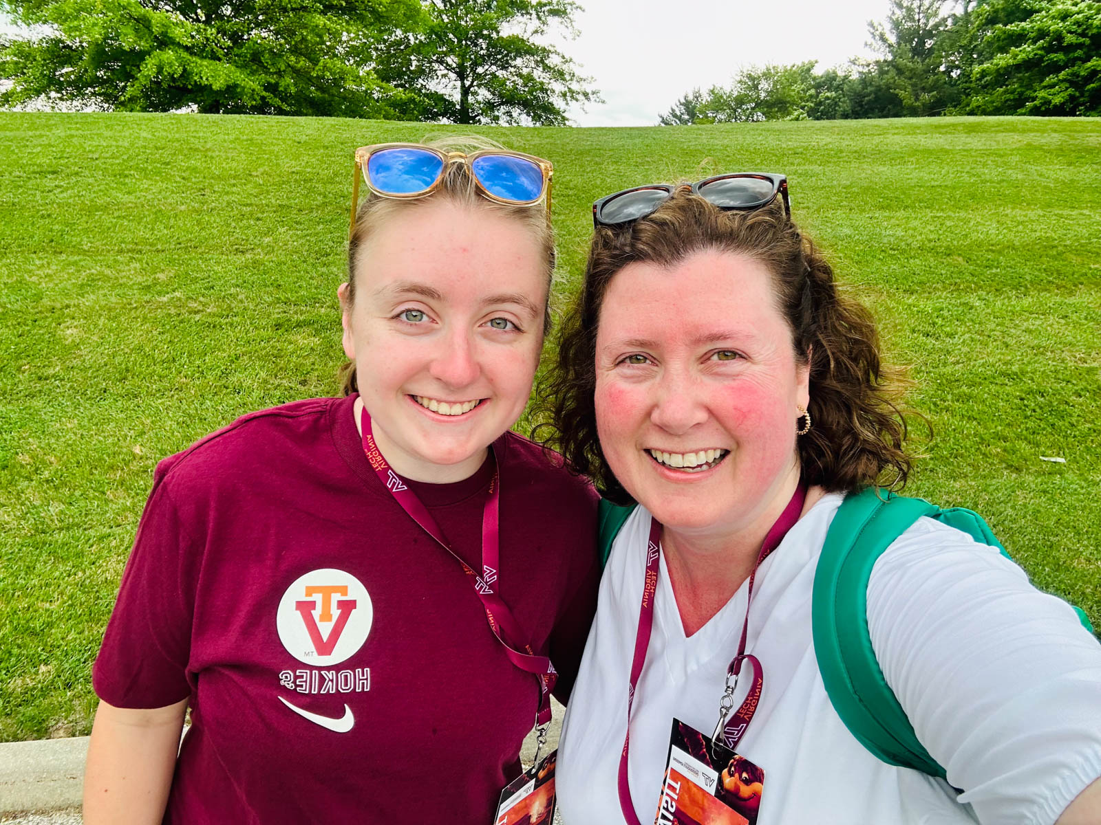A mom and daughter visiting Virginia Tech.