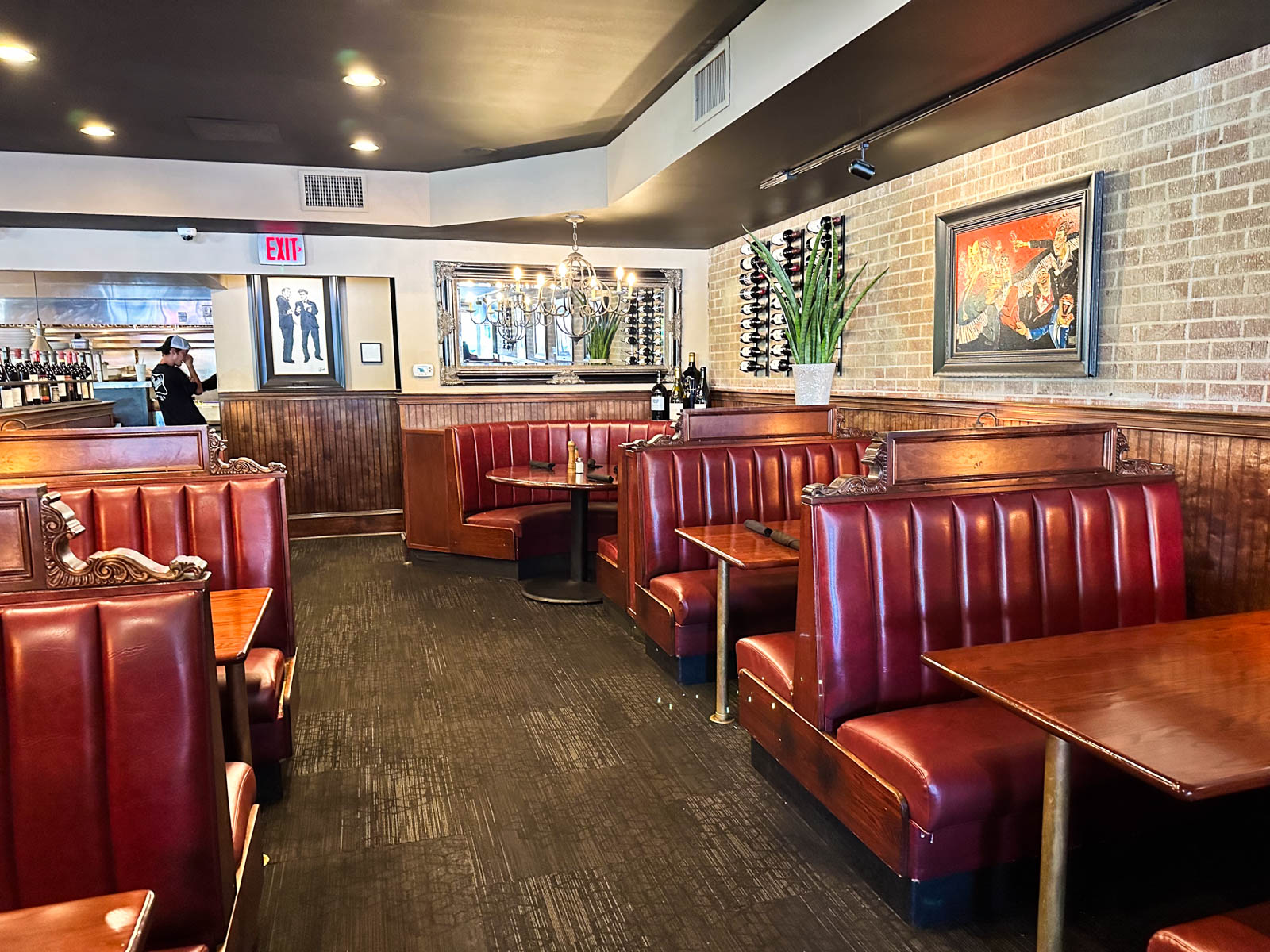 The booths inside the restaurant, Hamilton's on Magnolia