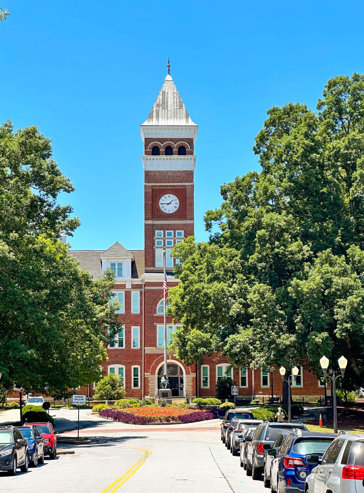 The tower of Tillman Hall on the Clemson campus.