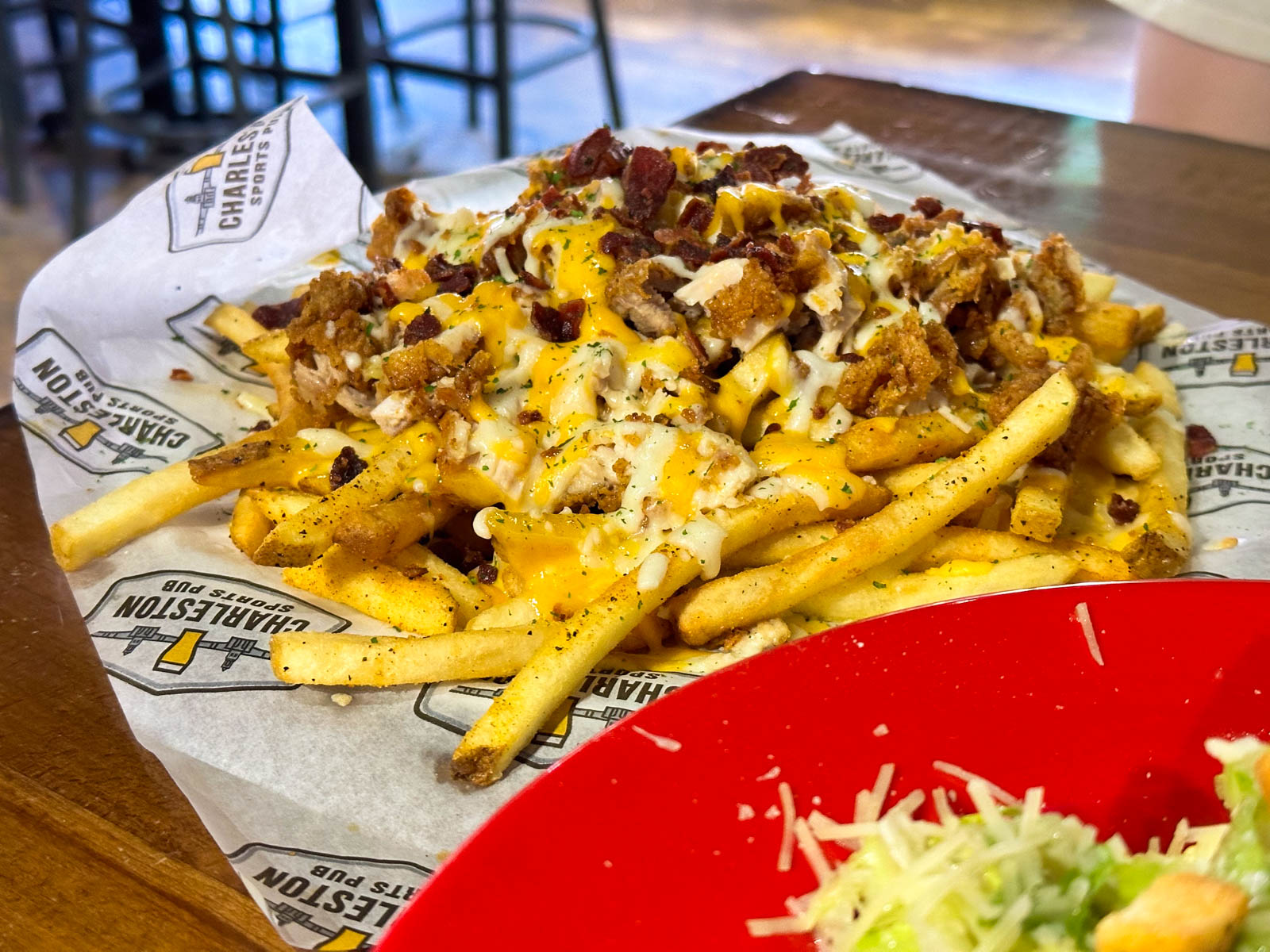 The bird dog fries from Charleston Sports Pub.