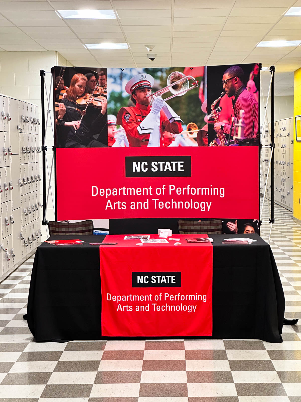 The inside hall of Price Music Center at NC State.