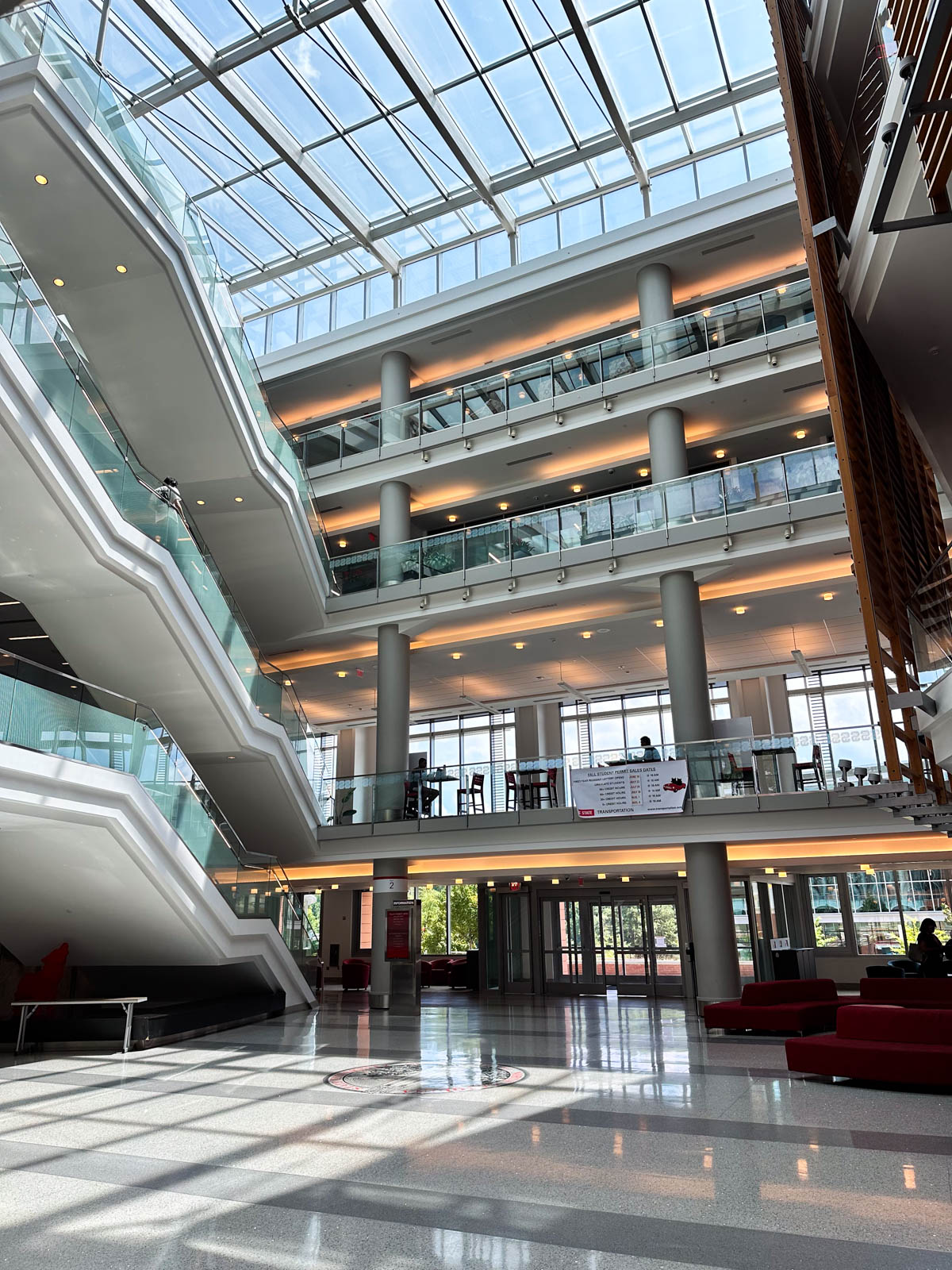 The inside of the student union at NC State.