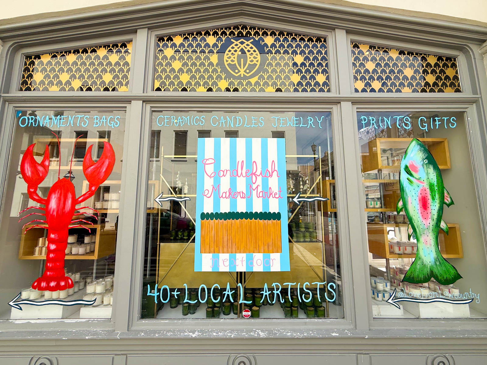 The outside of the local candle shop on King St. in Charleston.