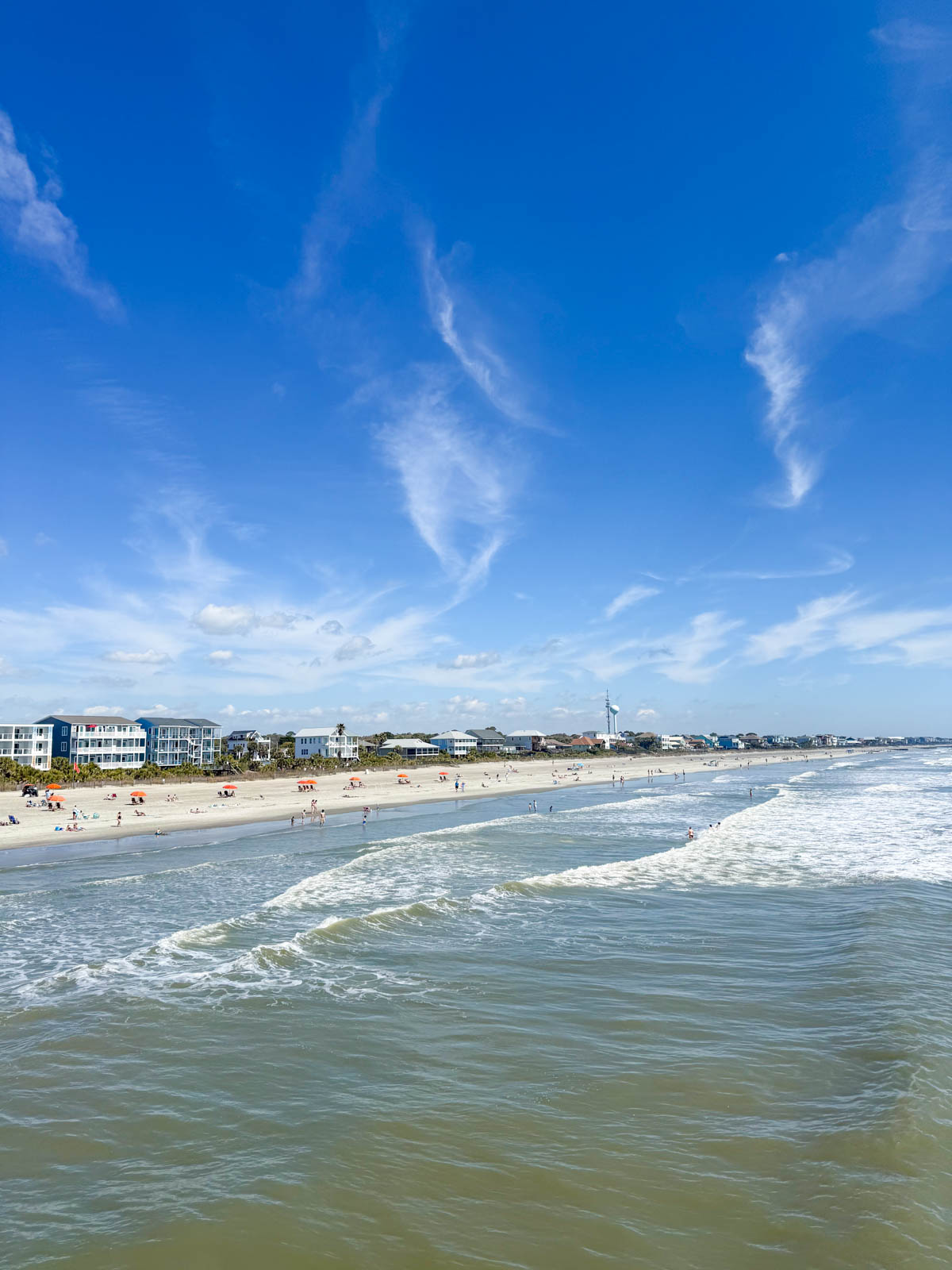 The beach as seen from the Folly Beach pier.