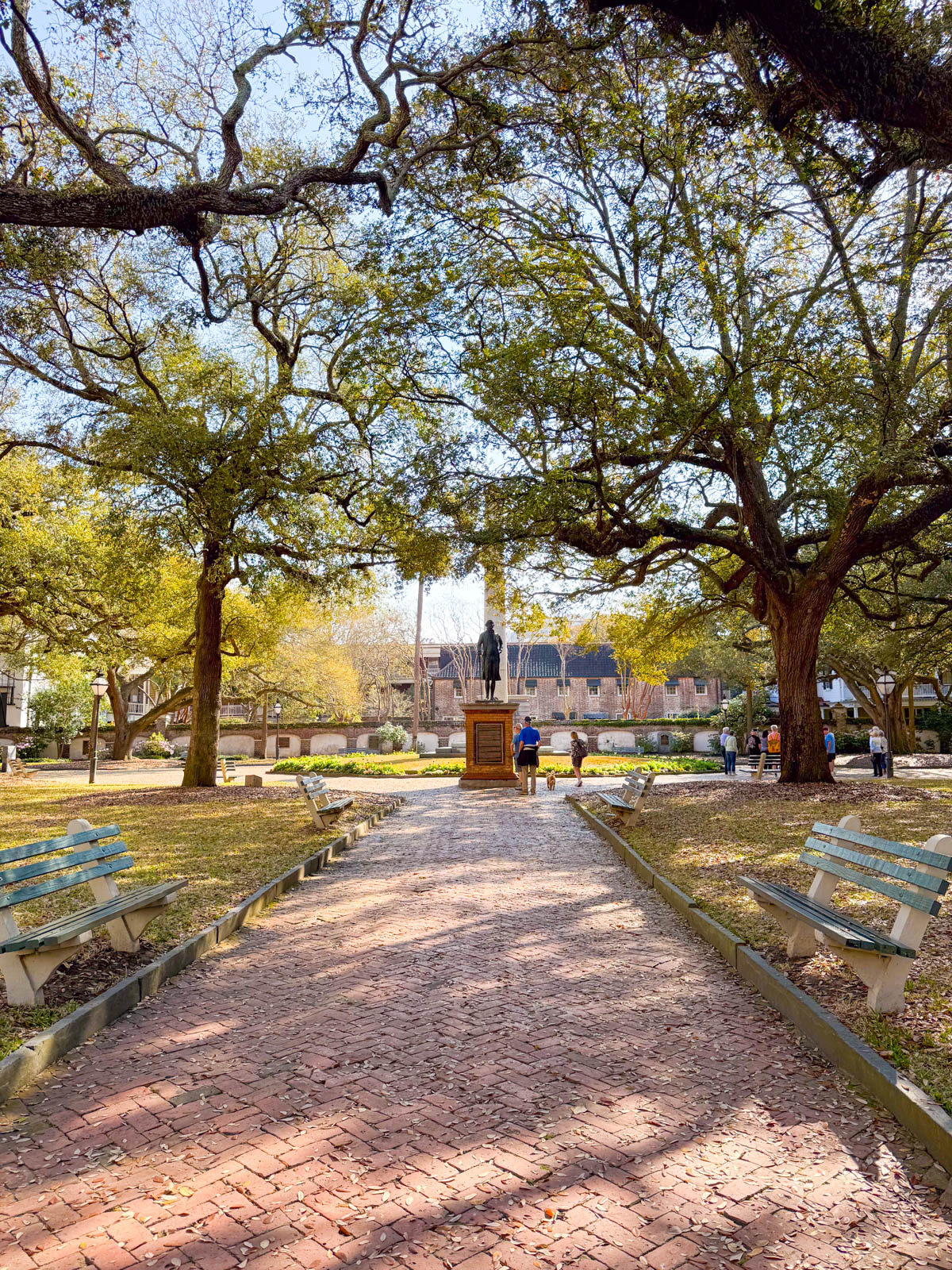 A tree-lined path in a local park.