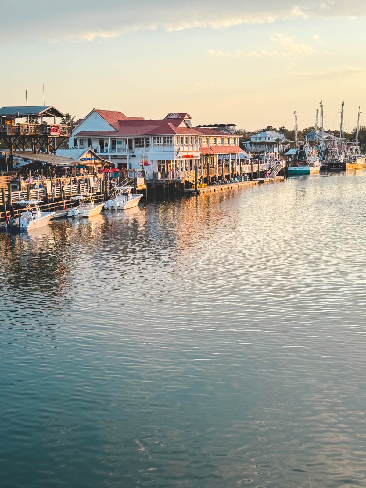 The waterfront restaurants on the bank of Shem Creek.
