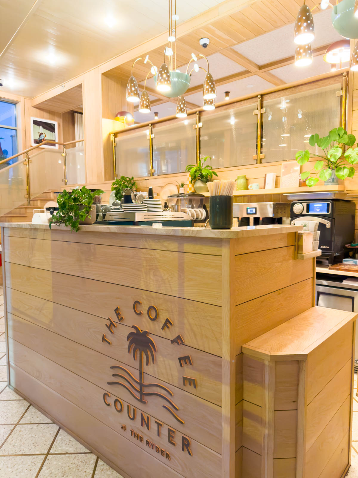 The hotel coffee shop.