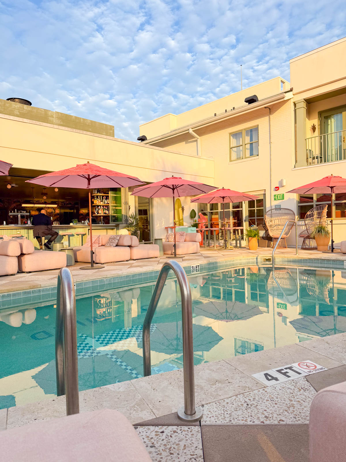 The pool area of the Ryder Hotel.
