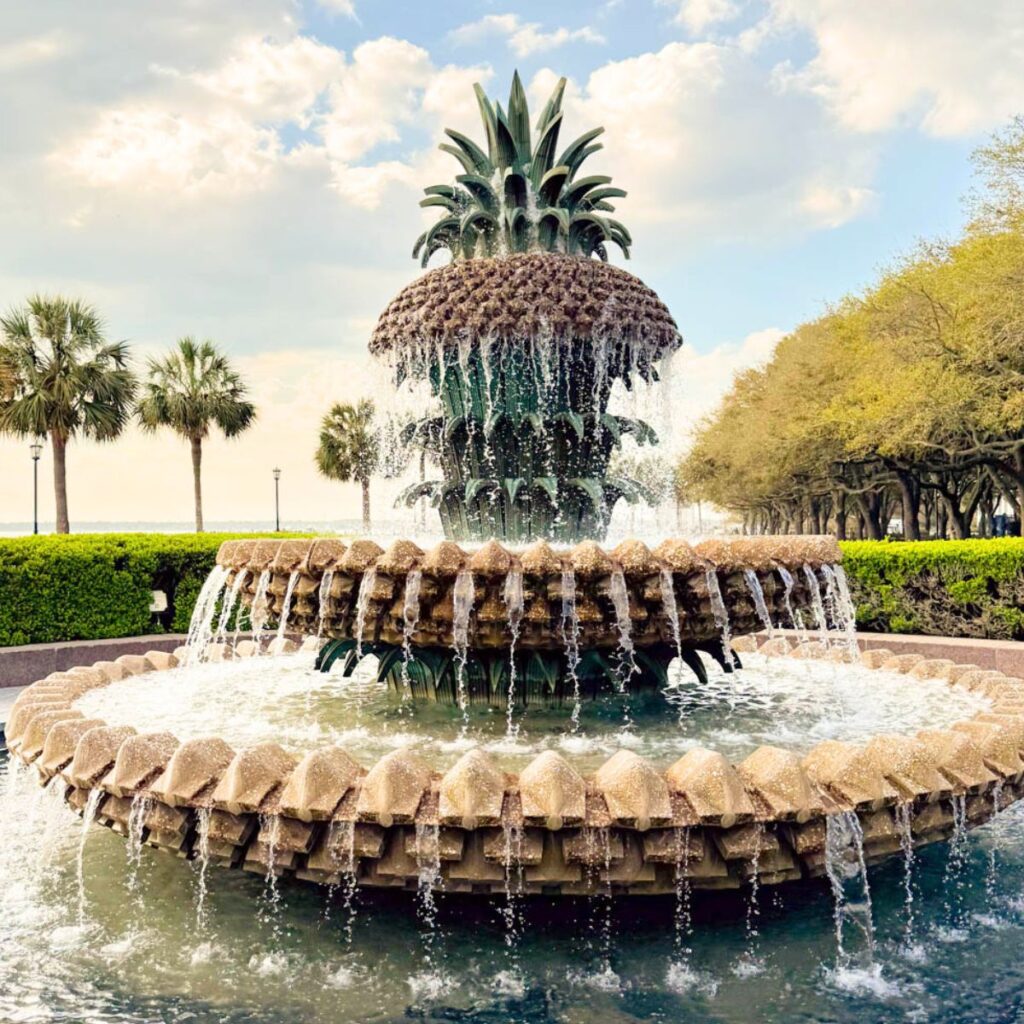 The iconic pineapple fountain in Charleston.